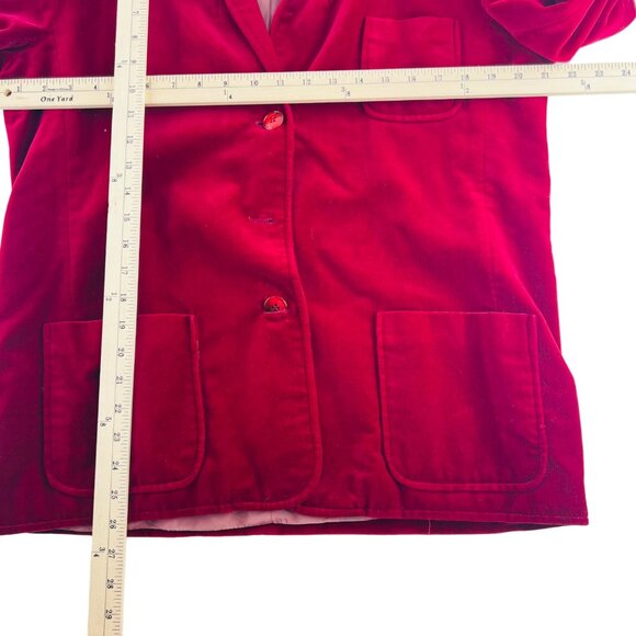 Vintage Roth Le Cover Blazer Jacket Red VELVET Festive Stretch Sz Large Poland - Picture 2 of 4